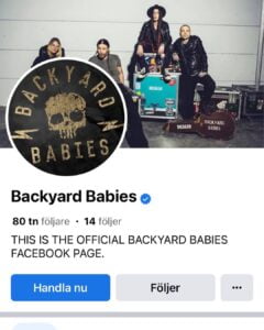 Attention: Backyard Babies’ Facebook Page Breached by Hackers