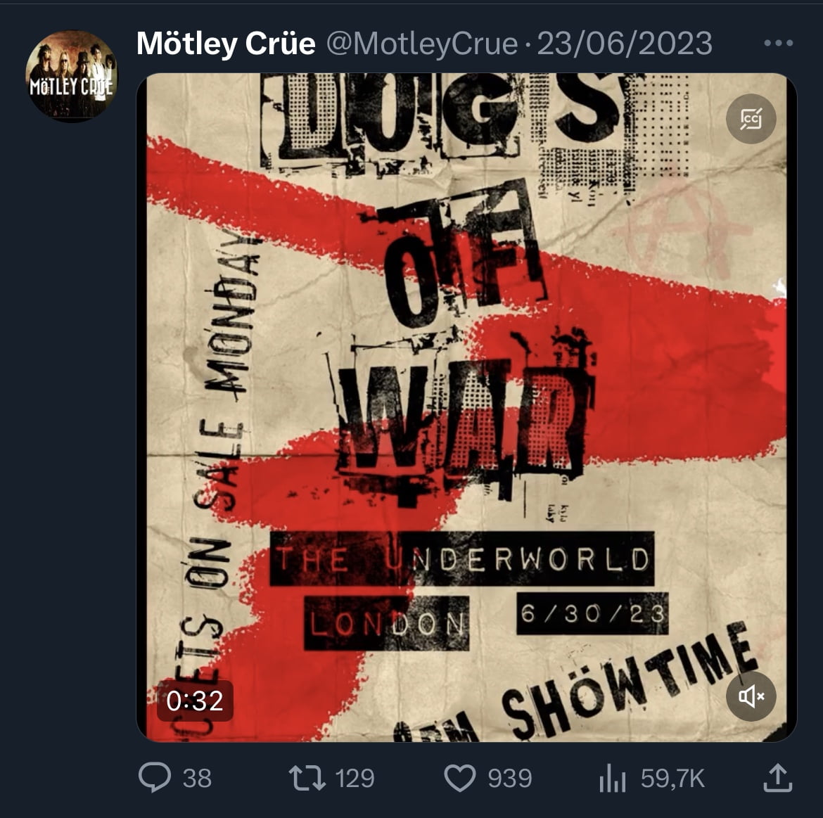 Setlist + Video - Motley Crue Rock London as Dogs of War